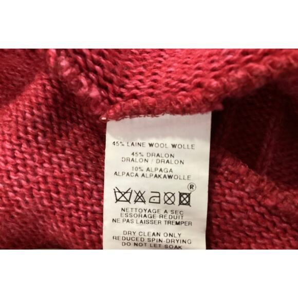 Saint James wool blend magnetic closure ribbed knit cardigan M red pink France - Picture 7 of 9